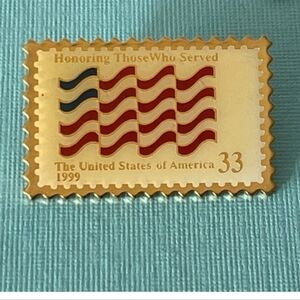 USPS Honoring Those Who Served 33 Cent Postage Stamp Lapel Pin Push Back